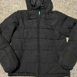 Black winter puffer coat - men - like new